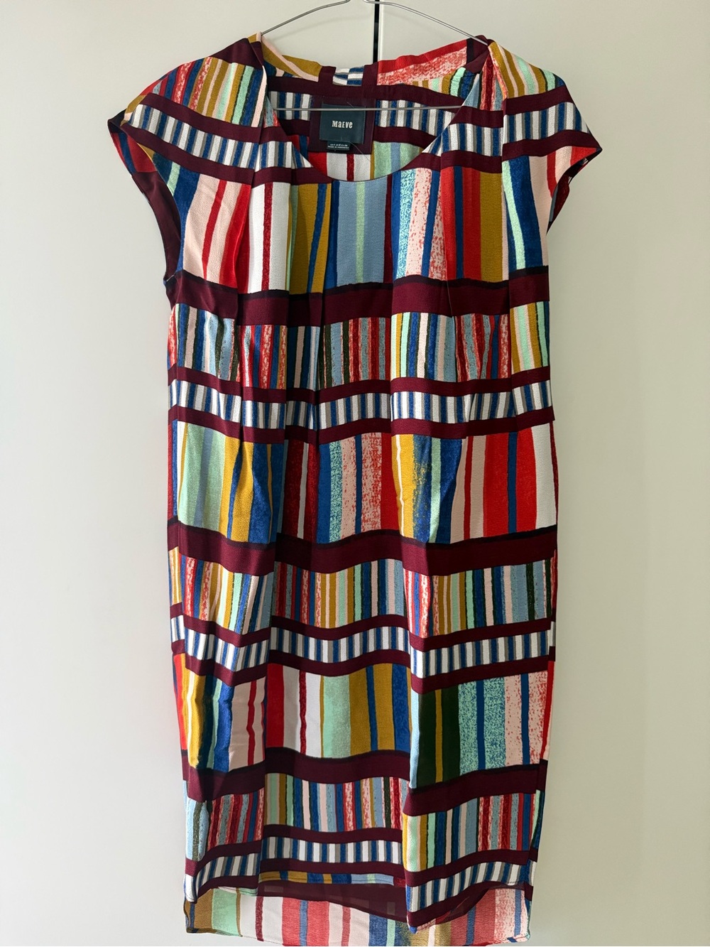 Maeve Anthropologie Multicolor Striped Mini Dress Size 4 NWOT